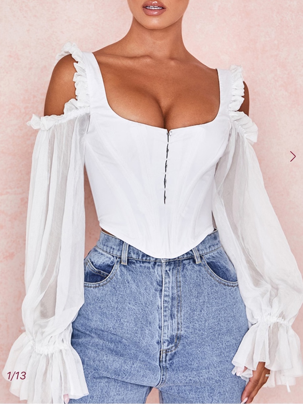 House of CB ‘Claudette’ White Corset Top